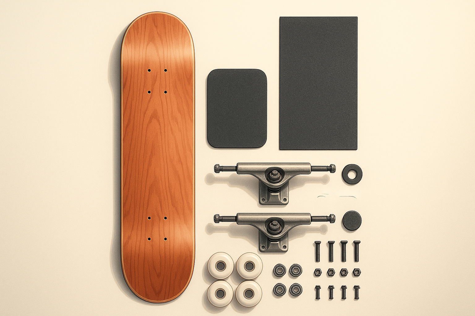 Como montar um skate completo: guia de peças e montagem